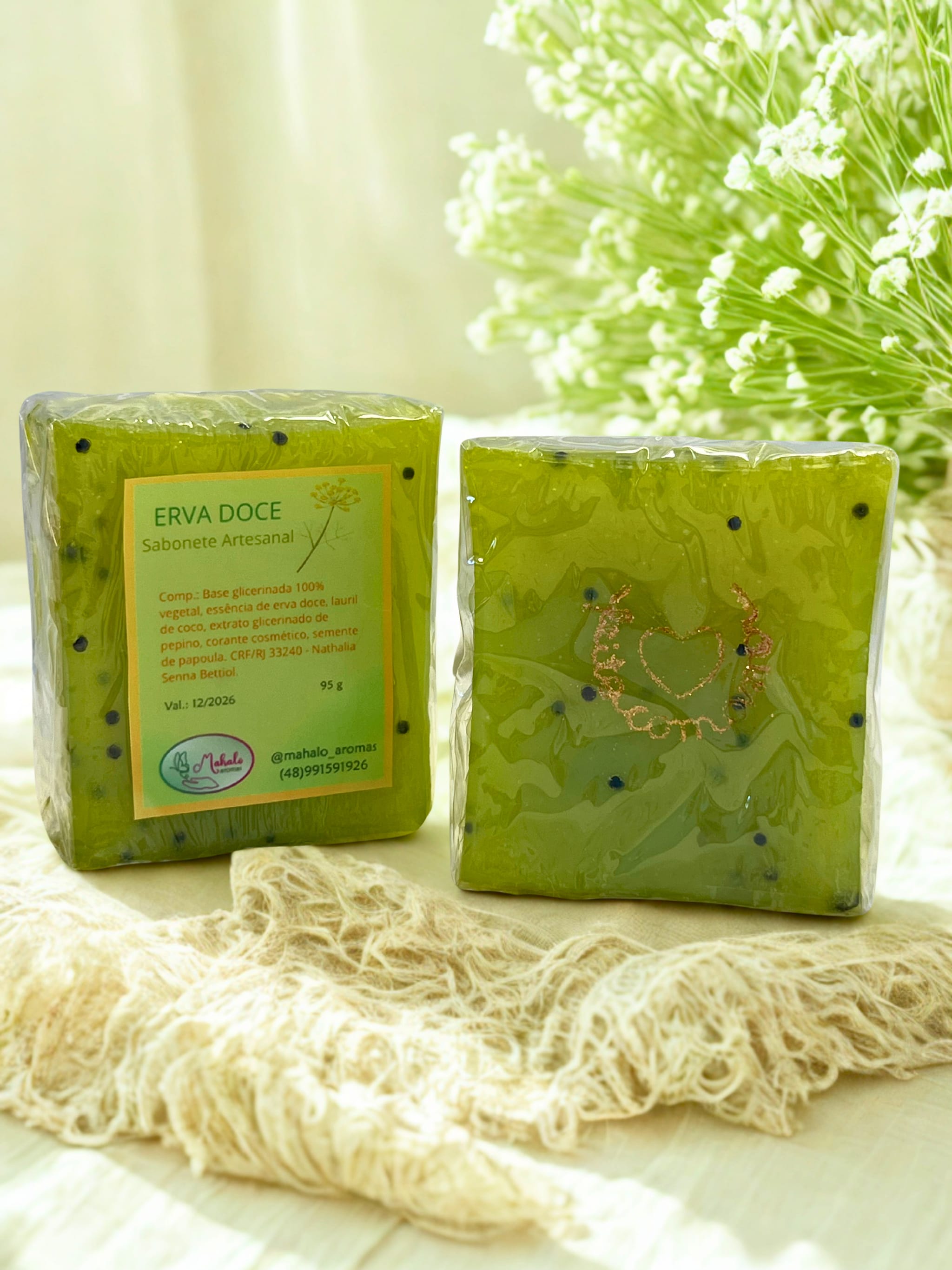 Sabonete Artesanal de Erva Doce com Pepino