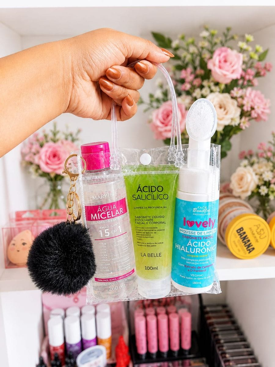 Kit Skincare Ácido Hialurônico Antioxidante Vegano