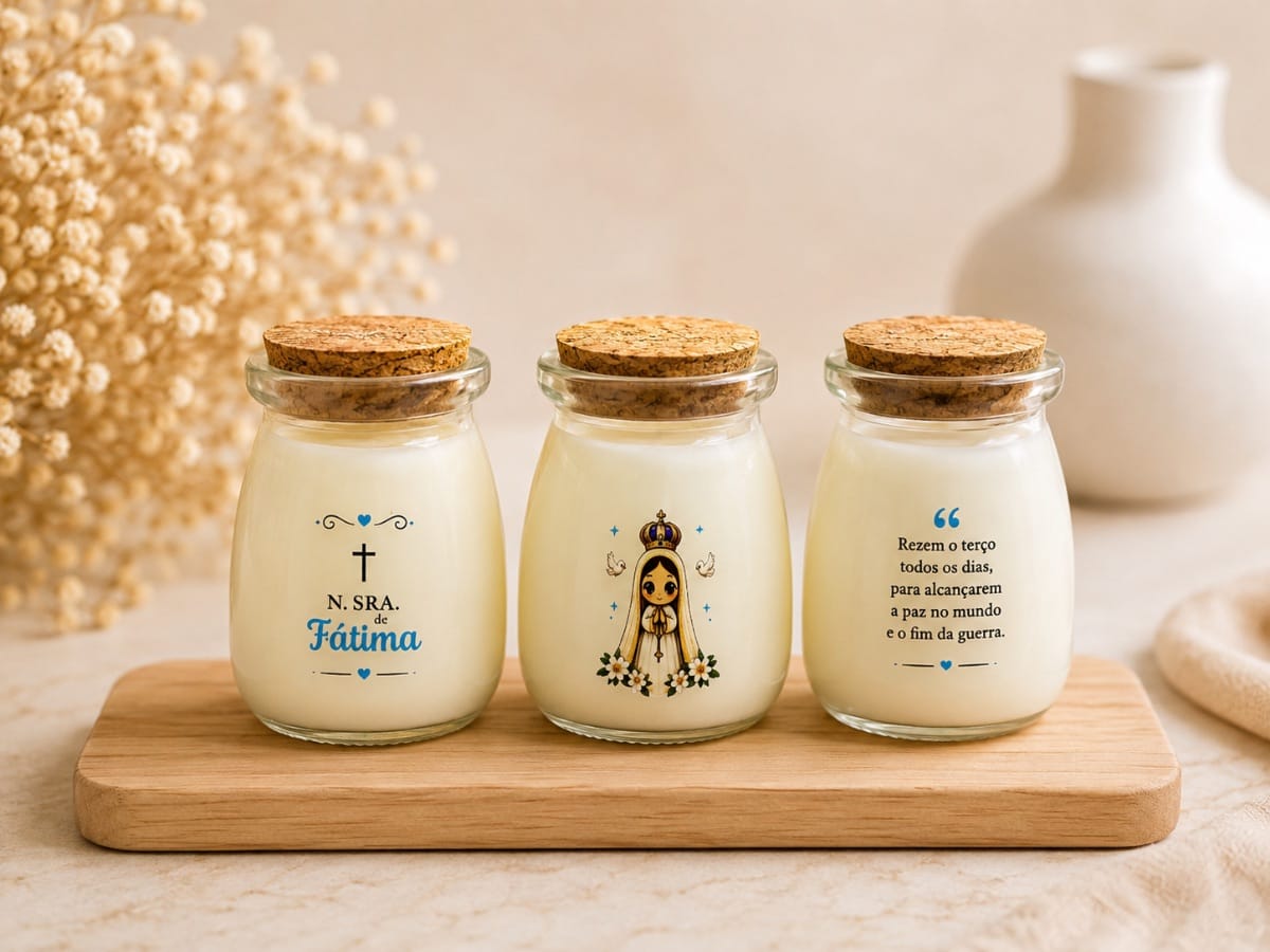 Trio - Vela Aromática Nossa Senhora Cera de Coco |