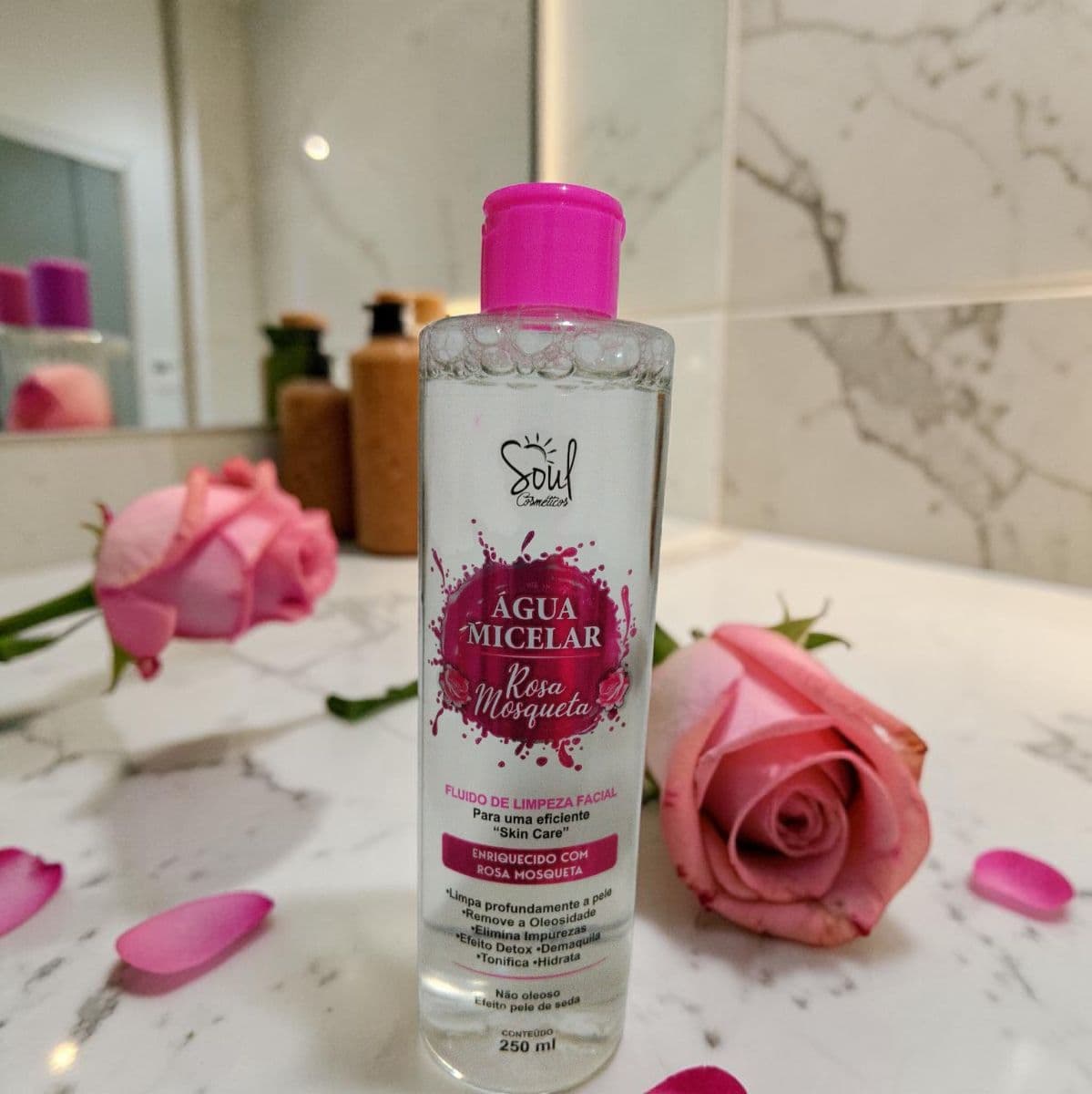 Água micelar soul com rosa mosqueta