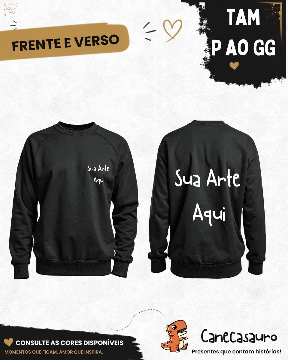 Moletom careca Frente e Verso