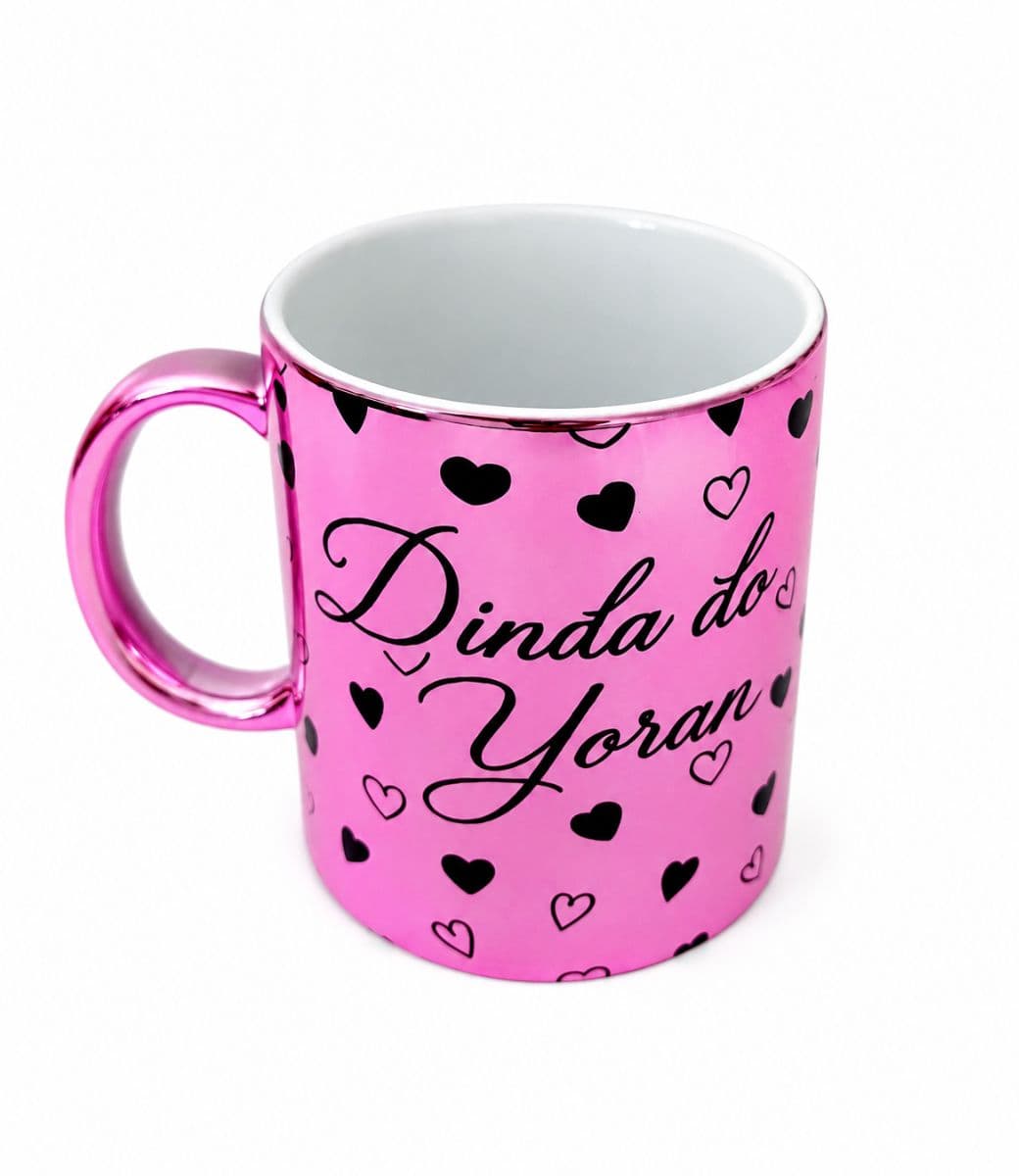 Caneca cromada rosa