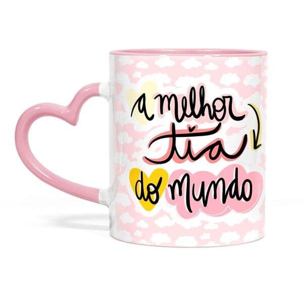 Caneca rosa coração