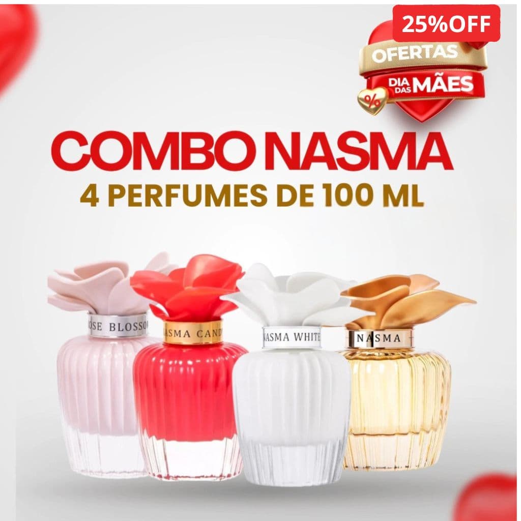 Combo Nasma Assala Feminino 4 Perfumes Best Sellers 25% .