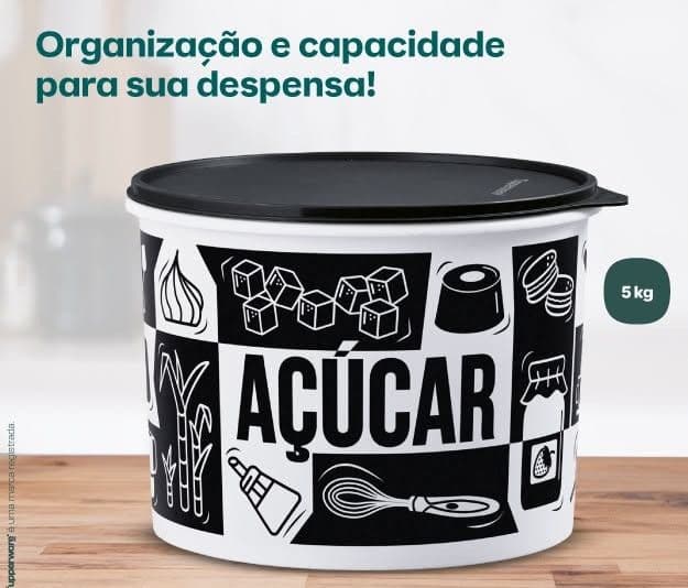 Caixa Tupper açúcar pop 5kilos Tupperware