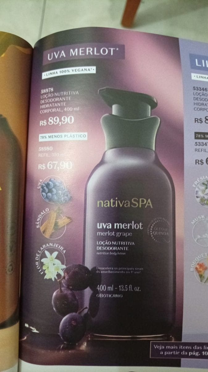 Uva Merlot - Loção Nutritiva Desodorante