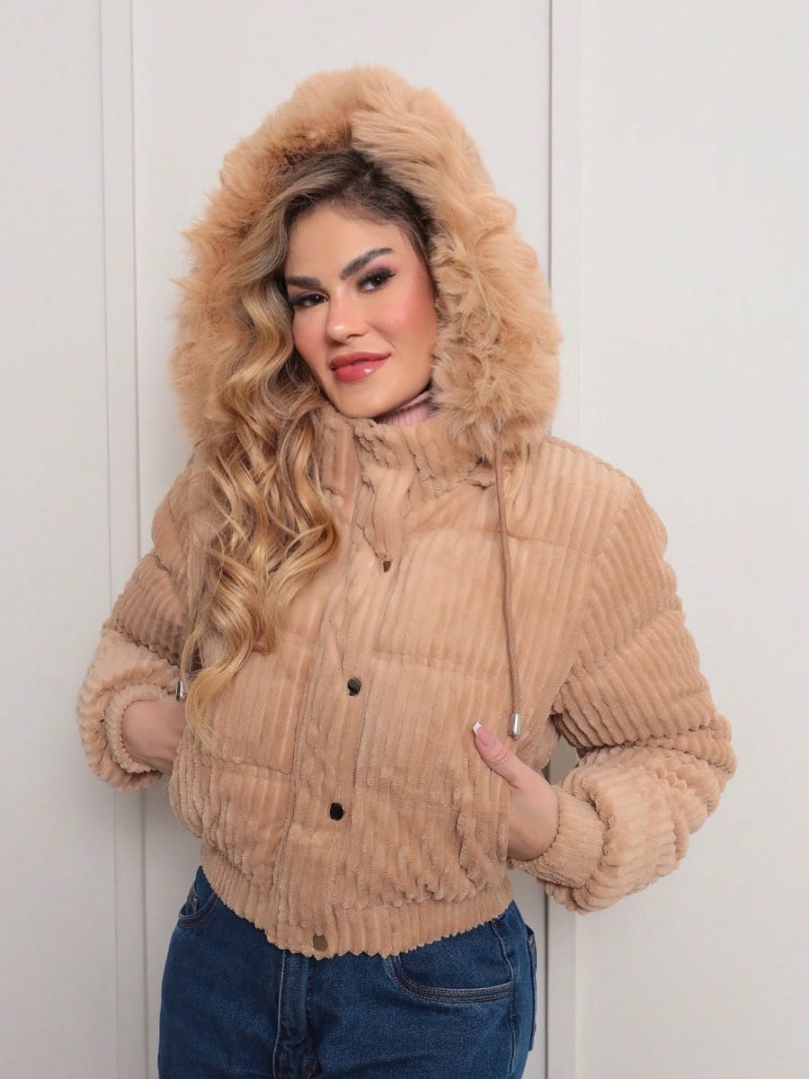 Jaqueta Feminina Cotelê Puffer