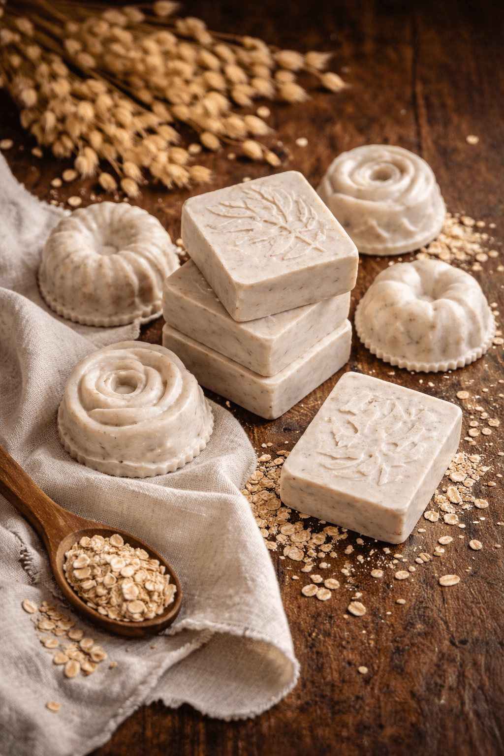 Sabonetes artesanais super hidratantes de aveia ,mel e óleo de amêndoas com toda a matéria vegetal e orgânica