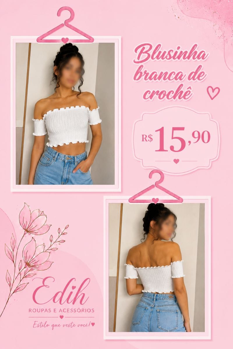 Blusinha crochê branca