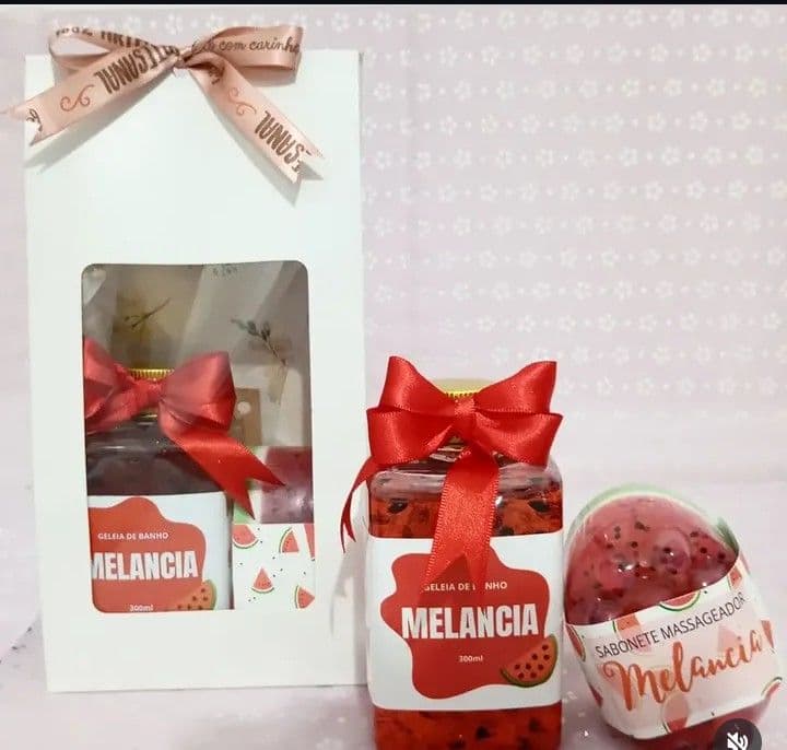 Kit Geleia de Banho e Massageador de Melancia