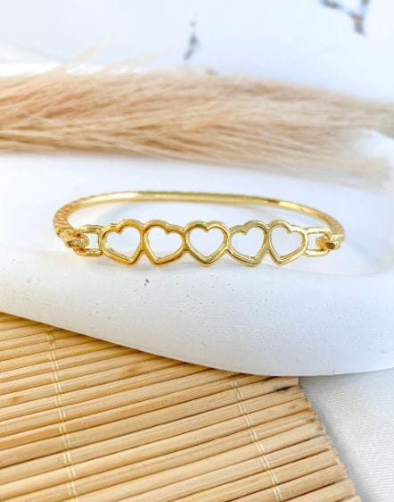 Pulseira de Coração Folheada a Ouro 18k